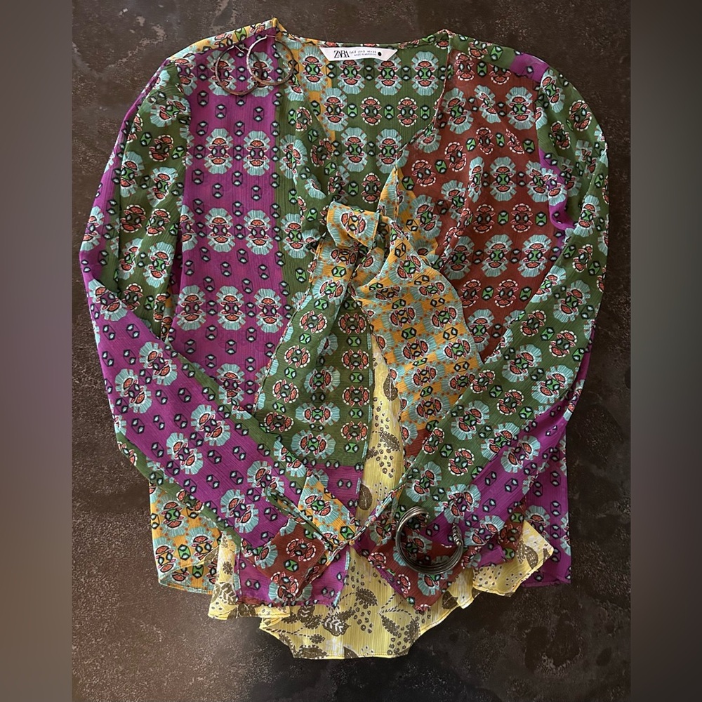 Zara | Multicolor Patterned Blouse - Picture 7 of 11